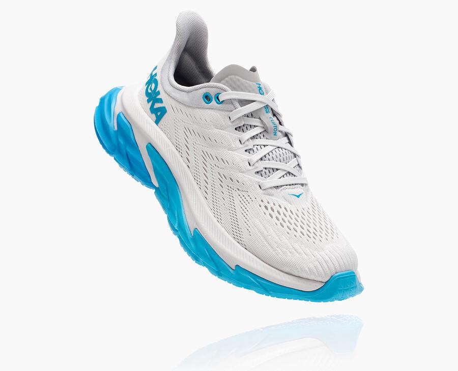 Hoka One One Clifton Edge Löparskor Dam - Vita/Blå - MBYKR-9103